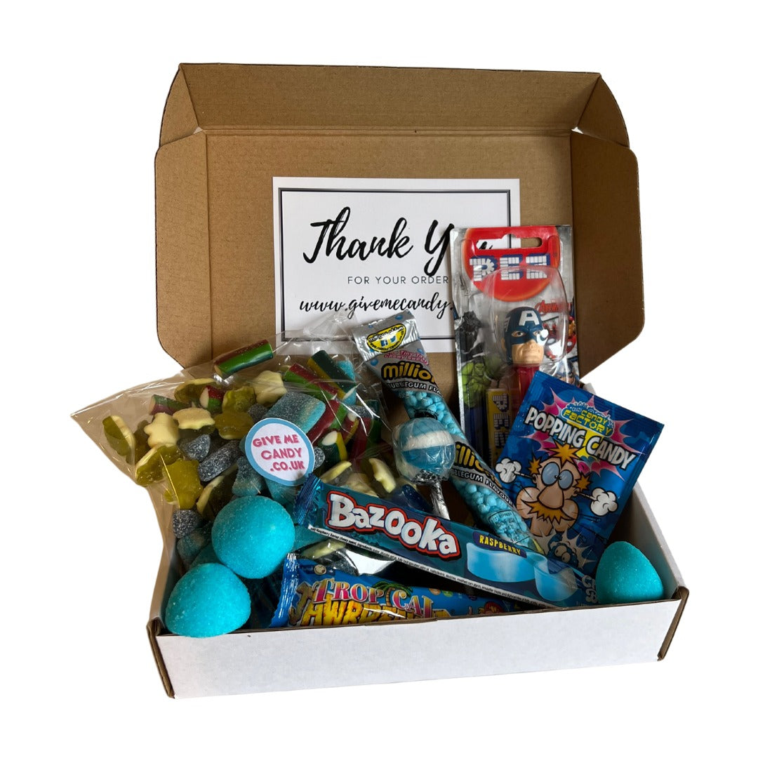 Blue candy best sale boxes